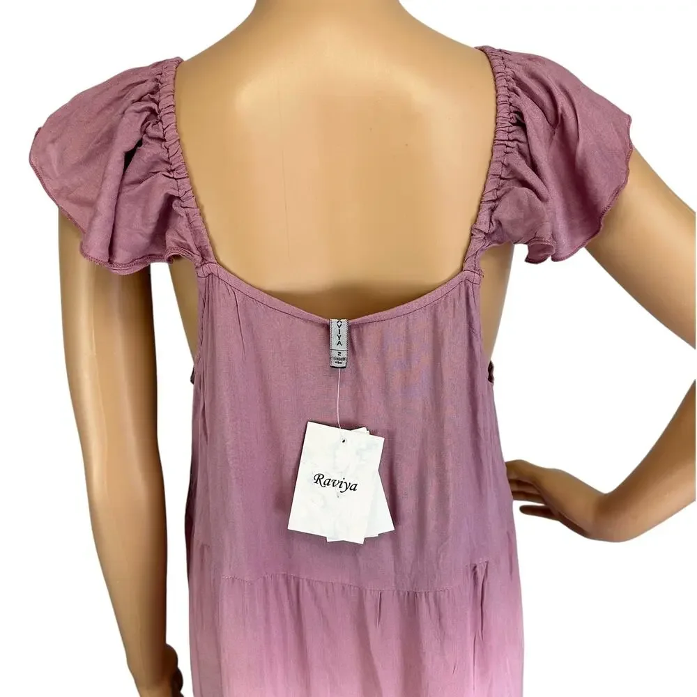 NWT Raviya Ombré Maxi Coverup Dress in Mauve Ombre Beachwear Size S